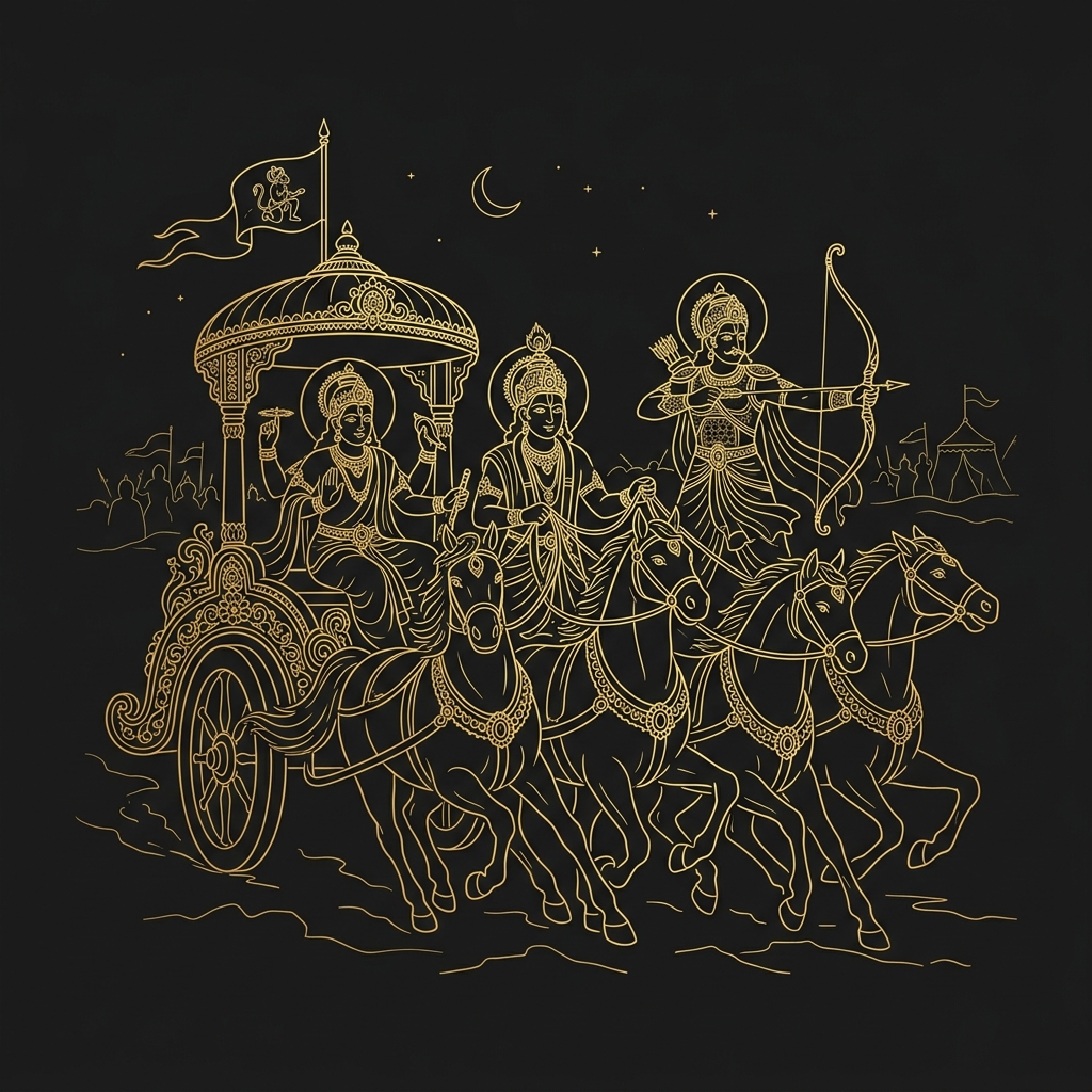 Krishna Chariot Art